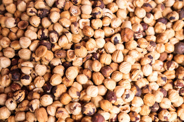 Pile of hazelnuts