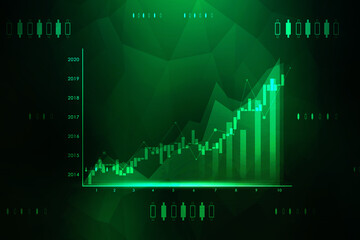 2d rendering Stock market online business concept. business Graph 

