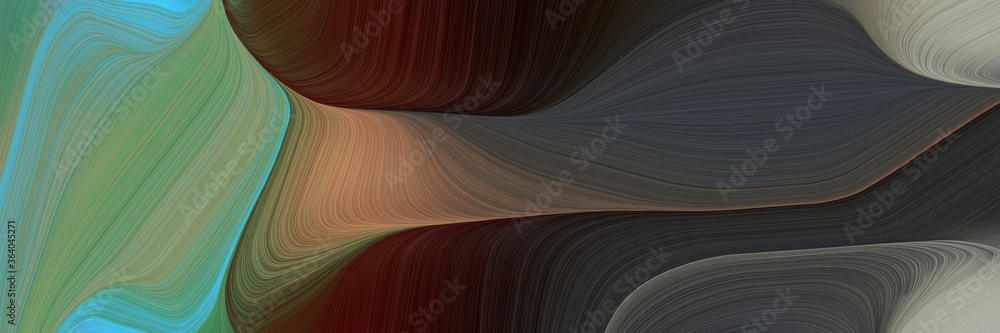 Poster abstract colorful waves header design with dark slate gray, very dark blue and gray gray colors. can