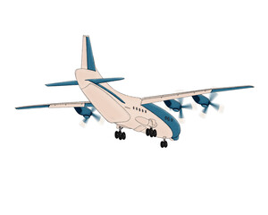Airliner. Illustration of an airplane on a white background.