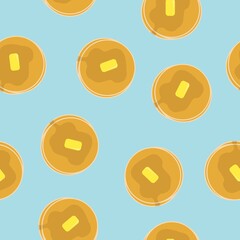 Pancakes Seamless Pattern Background or Wallapaper
