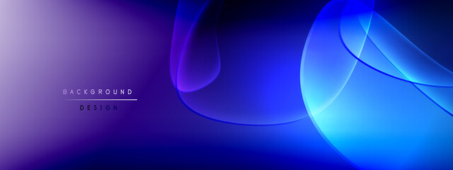 Vector abstract background - liquid bubble shapes on fluid gradient with shadows and light effects. Shiny design template for text