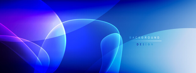 Vector abstract background - liquid bubble shapes on fluid gradient with shadows and light effects. Shiny design template for text