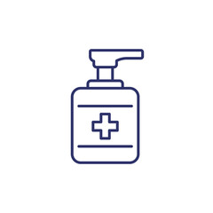 antiseptic, alcohol gel line icon