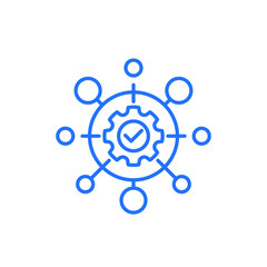 automation industry line icon on white