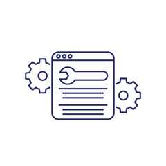 website maintenance line vector icon
