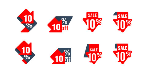 Sale 10 off - set of sticker in six different variations - creative tag badge 