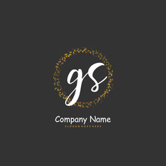 G S GS Initial handwriting and signature logo design with circle. Beautiful design handwritten logo for fashion, team, wedding, luxury logo.