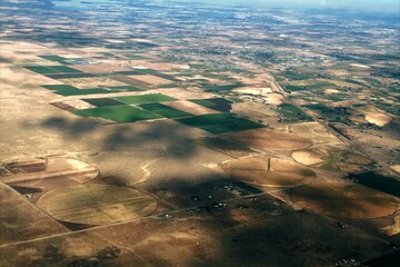 aerial view of fields