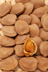 almonds on a wooden table