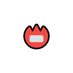 Name Badge vector icon. Fire Tag icon. Isolated Name Tag illustration symbol