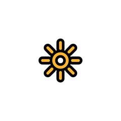 Brightness Button vector icon. Isolated sun, sunny weather illustration symbol