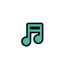 Musical Note vector icon. Isolated musical note illustration symbol