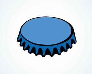 Iron bottle cap. Vector drawing