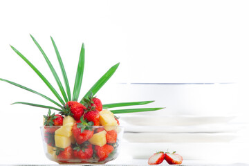 fresh vegetables in a glass bowl