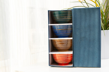 set of bowl on white background