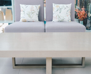 pillow on sofa chair in living room. home apartment interior
