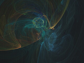 Abstract fractal art background in illustration space geometry. Colorful psychedelic background