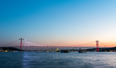 Fototapeta na wymiar 15 July Martyrs Bridge in Istanbul.