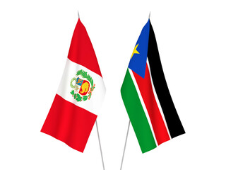 Peru and Republic of South Sudan flags