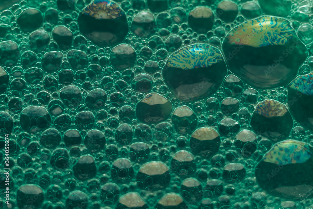 Aufkleber beautiful abstract green bubbles background pattern for design. liquid fluid texture for background,