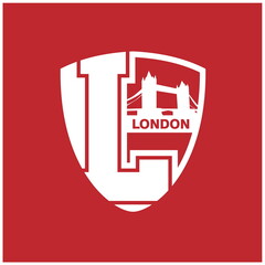 London vintage shield logo vector illustration