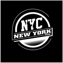 New York City.vintage shield logo and silhoutte  design in vector illustration.clothing,apparel and other uses.Eps10
