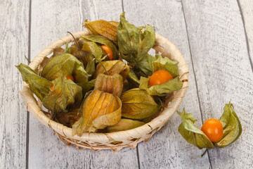 Winter cherry heap in the bowl