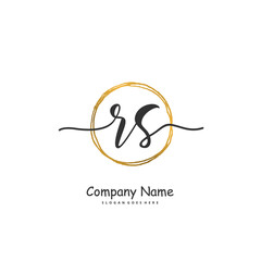 R S RS Initial handwriting and signature logo design with circle. Beautiful design handwritten logo for fashion, team, wedding, luxury logo.
