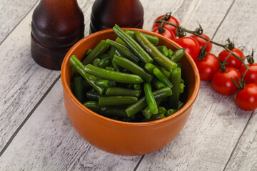 Green beans in the bowl