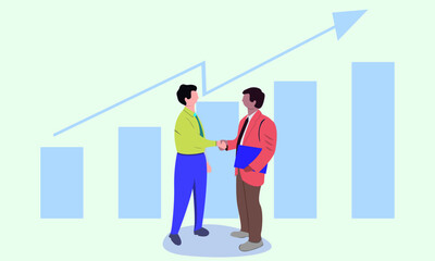 Business people graph illustration