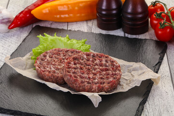 Raw burger cutlet