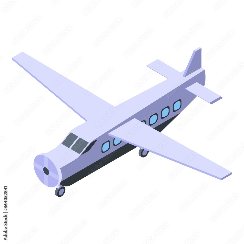 Poster parachuting airplane icon. isometric of parachuting airplane vector icon for web design isolated on 