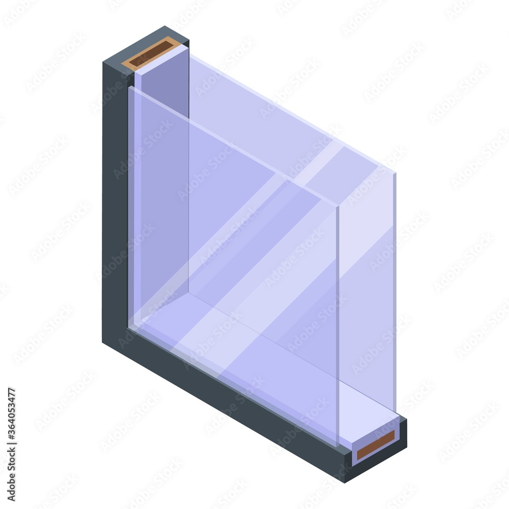 Poster soundproofing simple window icon. isometric of soundproofing simple window vector icon for web desig