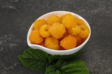 Sweet ripe tasty yellow raspberry