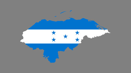 Honduras Map Flag with grey background