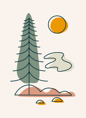 Abstract art collage composition shape design background vector