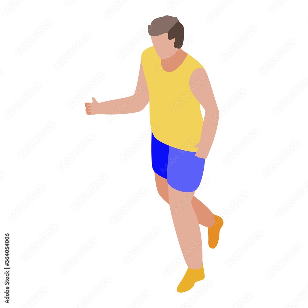 Poster running icon. isometric of running vector icon for web design isolated on white background