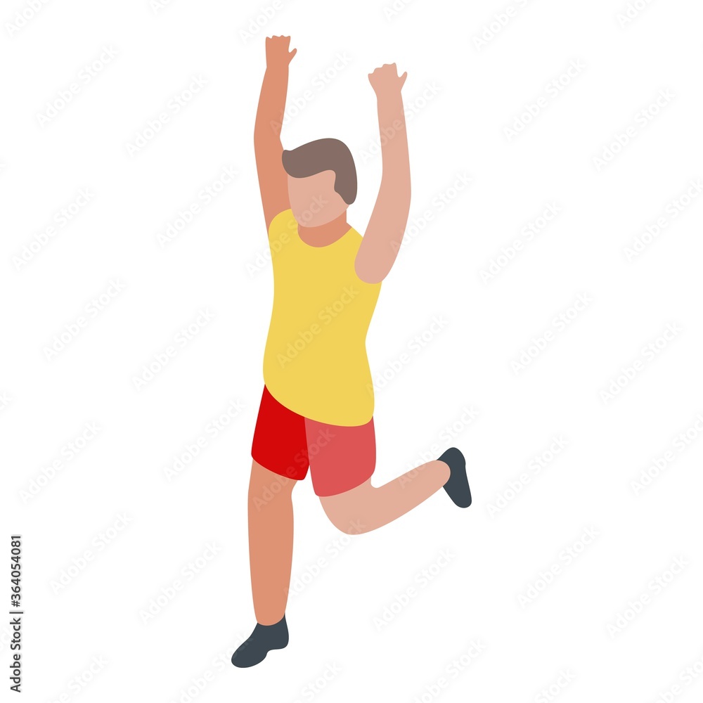 Poster winner running icon. isometric of winner running vector icon for web design isolated on white backgr