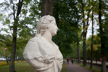 Sculpture at Peterhof Palace as known Summer Palace, Saint Petersburg, Russia