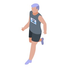 Marathon running icon. Isometric of marathon running vector icon for web design isolated on white background