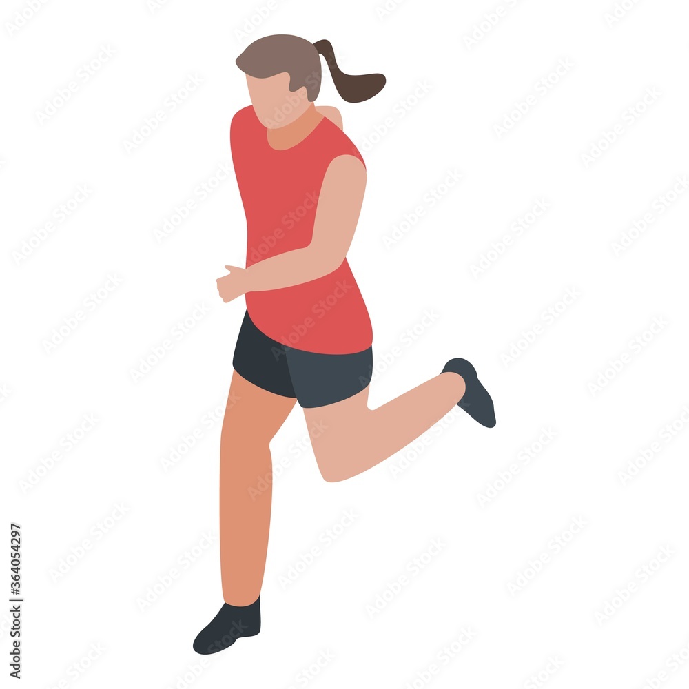 Aufkleber girl speed running icon. isometric of girl speed running vector icon for web design isolated on whit