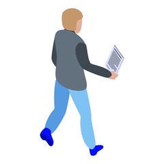 Children goes programming icon. Isometric of children goes programming vector icon for web design isolated on white background