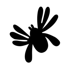 Black spider isolated on a white background. Silhouette of a spider. Design element for Halloween. Vector illustration
