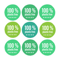 Plastic free green icon. Bpa 100 free plastic mark