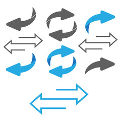 Flip over or turn arrow. Reverse sign - obrazy, fototapety, plakaty
