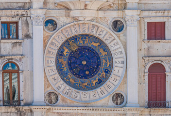 St.Mark's Clocktower, situated on St.Mark's Square in Venice, Italy