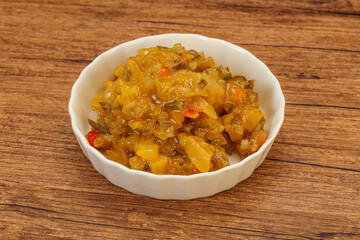 Relish sauce with cucumbers and mustard