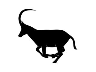 isolated silhouette antelope on white background. 4 leg animal vector design illustration