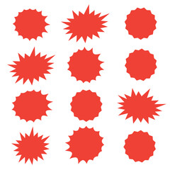 Set of vector starburst, sunburst badges. Starburst isolated icons set